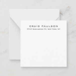 Eenvoudig minimalistisch elegant klassiek ontwerp notitiekaartje