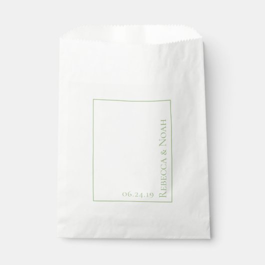 Eenvoudig minimalistisch elegant Sage Text Wedding Bedankzakje (Voorkant)