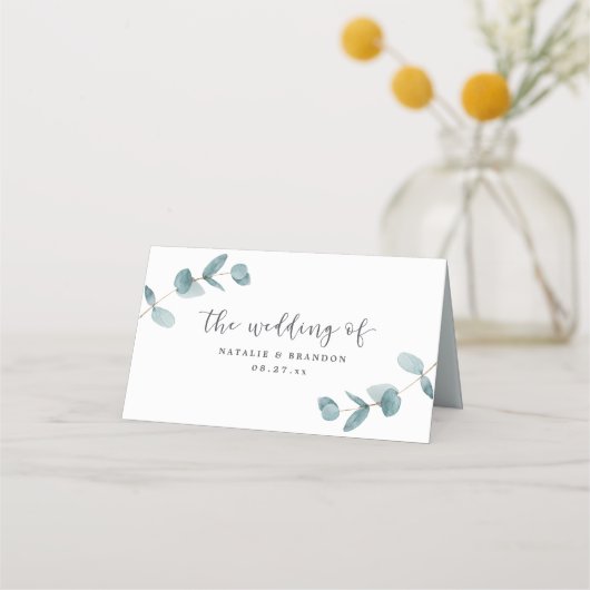 Eenvoudig minimalistisch Eucalyptus Trouwtafel num (Achterkant)