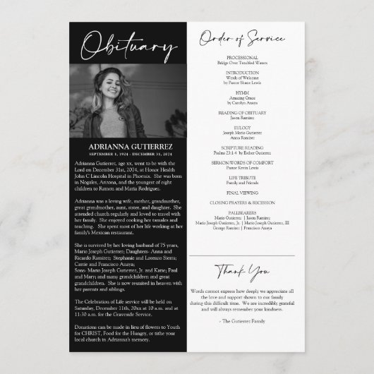 Eenvoudig minimalistisch foto-herdenkingsprogramma programma (Achterkant)