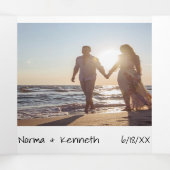 Eenvoudig minimalistisch foto Modern Wedding Drieluik Uitnodiging (Binnenkant midden)