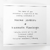 Eenvoudig minimalistisch foto Modern Wedding Drieluik Uitnodiging (Binnenzijde eerst)