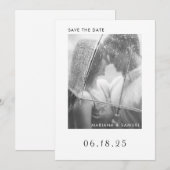 Eenvoudig minimalistisch foto Modern Wedding Save The Date (Voorkant / Achterkant)