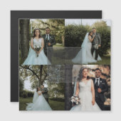 Eenvoudig minimalistisch fotocollage bruiloft Dank (Voorkant / Achterkant)