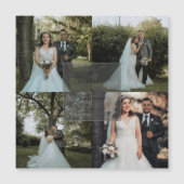 Eenvoudig minimalistisch fotocollage bruiloft Dank (Voorkant)