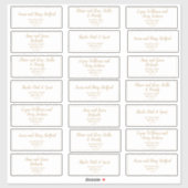 Eenvoudig minimalistisch|Gold Lijst Gastadres Sticker (Vel)