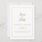 Eenvoudig minimalistisch|Goud Lijst Bewaar de datu Save The Date (Voorkant)