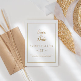 Eenvoudig minimalistisch|Goud Lijst Bewaar de datu Save The Date