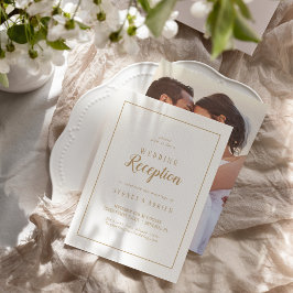 Eenvoudig minimalistisch|Goud Lijst voor fotoontva Kaart