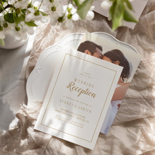 Eenvoudig minimalistisch Goud Lijst voor fotoontva Kaart