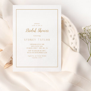 Eenvoudig minimalistisch Goud Lijst Vrijgezellenfe Kaart