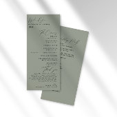 Eenvoudig minimalistisch Groen Sage Wedding Progra Programma