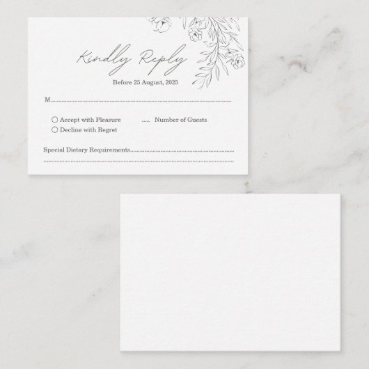 Eenvoudig Minimalistisch Handgeschreven Script Bru Informatiekaartje (Voorkant / Achterkant)