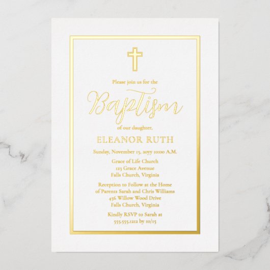 Eenvoudig minimalistisch handschrift folie uitnodiging (Voorkant)