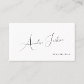 Eenvoudig minimalistisch handtekeningscript visitekaartje (Voorkant)