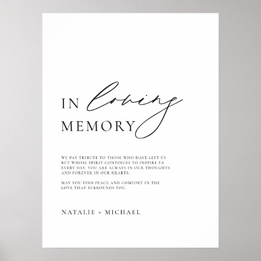 Eenvoudig Minimalistisch Herdenkingsbord Trouwdag Poster (Voorkant)