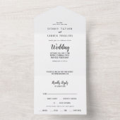 Eenvoudig minimalistisch huwelijk all in one uitnodiging (Binnen)