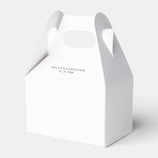 Eenvoudig minimalistisch huwelijk bedankdoosjes (Voorkant Zijde)