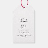 Eenvoudig minimalistisch huwelijk bedankt cadeaulabel (Voorkant)