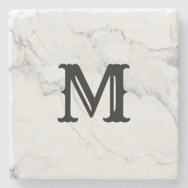 Eenvoudig minimalistisch Initialen letter marmeren Stenen Onderzetter