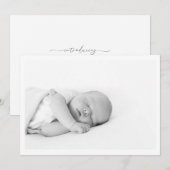 Eenvoudig minimalistisch introduceren van Baby fot Aankondiging (Voorkant / Achterkant)