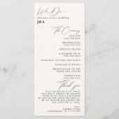 Eenvoudig minimalistisch Ivory Cream Wedding Progr Programma (Voorkant)