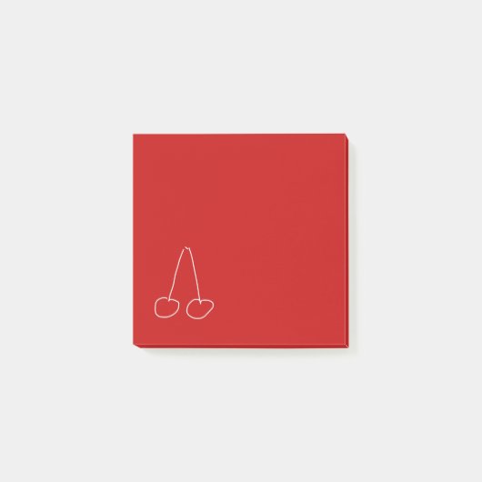 Eenvoudig minimalistisch kersen post-it® notes (Voorkant)