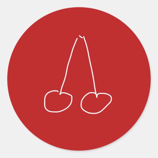Eenvoudig minimalistisch kersen ronde sticker (Voorkant)