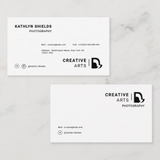 Eenvoudig Minimalistisch koel Zwart Wit Profession Visitekaartje
