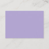 Eenvoudig minimalistisch lavendelscript aangepaste informatiekaartje (Achterkant)