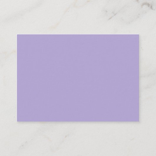 Eenvoudig minimalistisch lavendelscript aangepaste informatiekaartje (Achterkant)