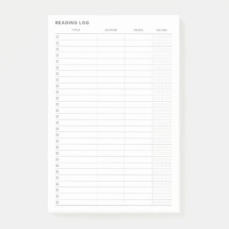 Eenvoudig Minimalistisch Leeslogboek Post-it® Notes