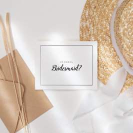 Eenvoudig minimalistisch Lijst zal je mijn bruidsm Notitiekaartje