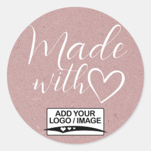 Eenvoudig minimalistisch Lila kraftpapier gemaakt Ronde Sticker