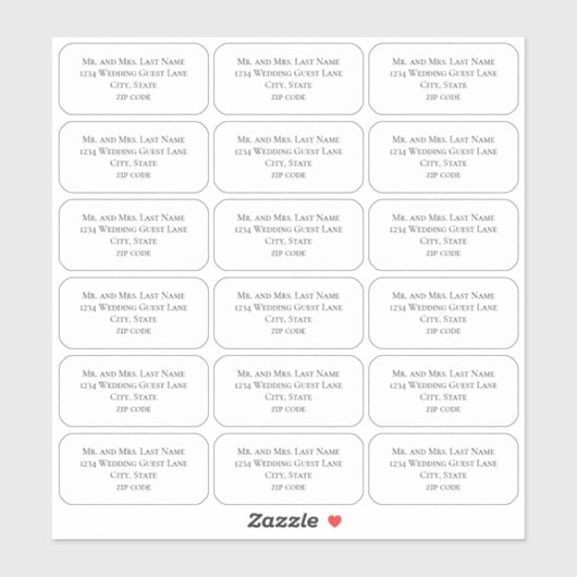 Eenvoudig minimalistisch mailinglijstadres voor ga sticker (Vel)
