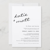 Eenvoudig Minimalistisch Manuscript Zwart-witbruil Kaart (Voorkant)