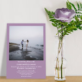 Eenvoudig minimalistisch modern lavender-fotohuwel kaart