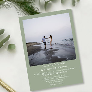Eenvoudig minimalistisch modern Sage Green Photo W Kaart