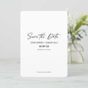 Eenvoudig minimalistisch modern script De datum op Kaart