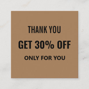 Eenvoudig minimalistisch modern trendy zwart & bru kortingskaartje