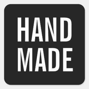 Eenvoudig minimalistisch modern zwart handgemaakt  vierkante sticker