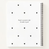 Eenvoudig minimalistisch modern zwart hart roze mo notitieboek (Achterkant)