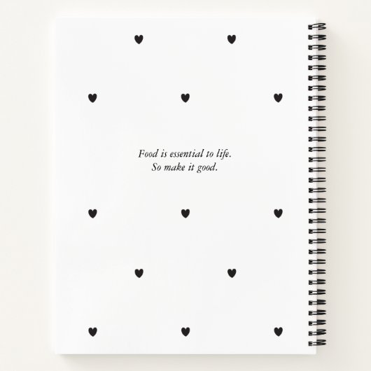 Eenvoudig minimalistisch modern zwart hart roze mo notitieboek (Achterkant)