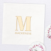 Eenvoudig minimalistisch monogram Initiaal naam Folie Servetten