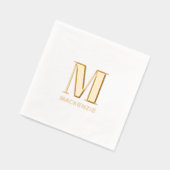 Eenvoudig minimalistisch monogram Initiaal naam Folie Servetten (Links)