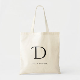 Eenvoudig minimalistisch monogram naam Stijlvol Tote Bag
