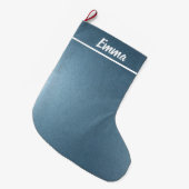 Eenvoudig minimalistisch naamscript blauw grote kerstsok (Voorkant (Hangend))