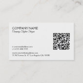 Eenvoudig minimalistisch ontwerp Black Tex QR-code Visitekaartje (Achterkant)