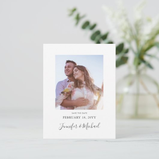 Eenvoudig minimalistisch ontwerp Sparen het Briefk Uitnodiging Briefkaart (Staand voorkant)