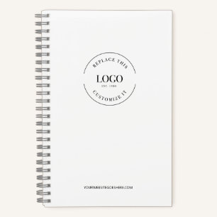 Eenvoudig minimalistisch op maat gemaakt logo merk notitieboek